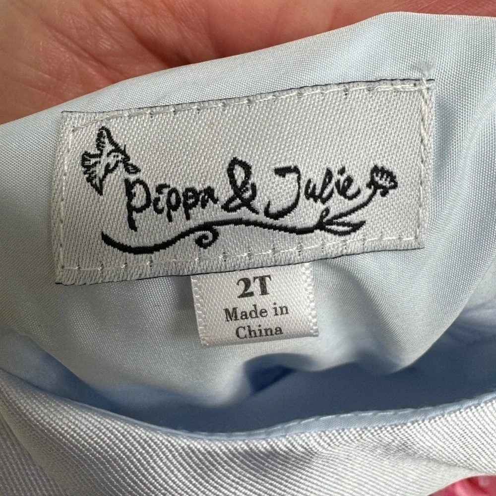 NWOT Pippa & Julie 2T Girls Formal White Multicolored European Style Dress